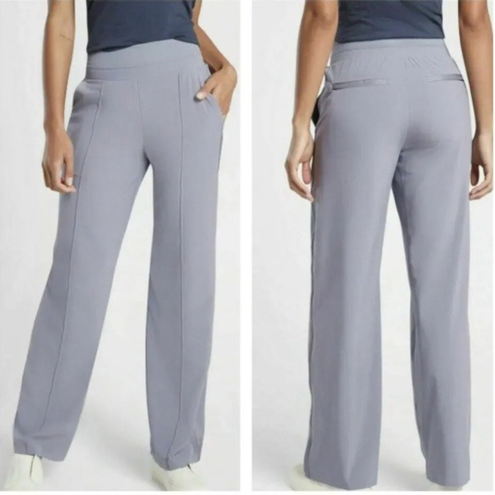 Athleta Nolita Wide Leg Pants Lavender Commute Travel Athleisure Stretch Size 20
